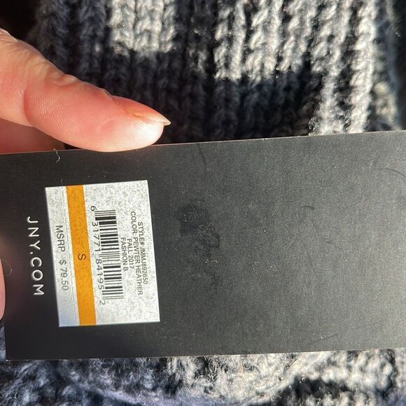 Jones New York Chunky Open Front Cardigan-GREY-Small - Picture 4 of 4